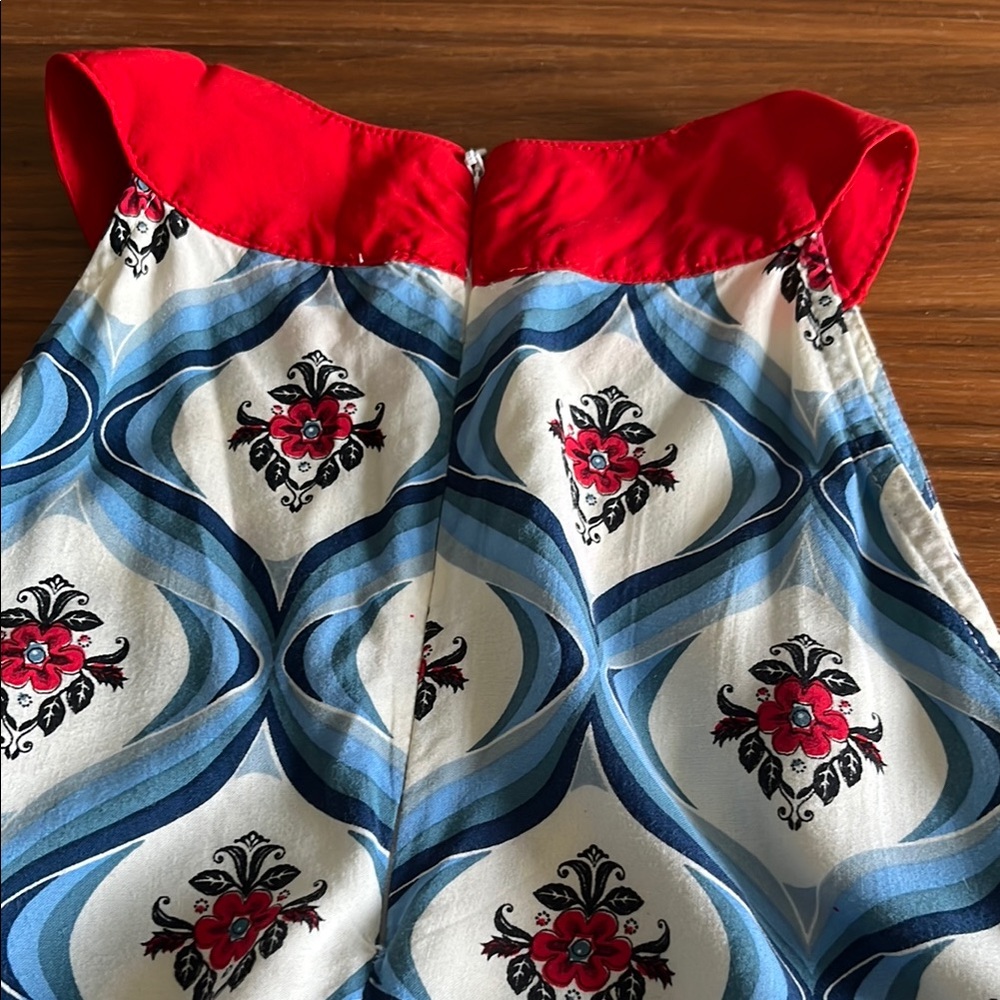 Red and Blue Patterned Mini Dress - Picture 5 of 5